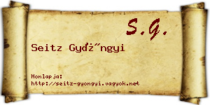Seitz Gyöngyi névjegykártya